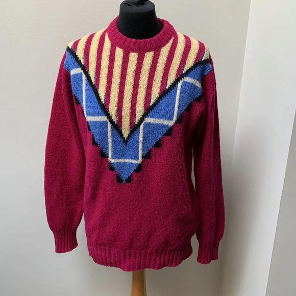 Vintage wool jumper fits uk 10 12 14 - Picture 2 of 14
